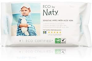 ‎ECO BY NATY ECO chusteczki nawilżające Sensitive z aloesem 56 sztuk Naty