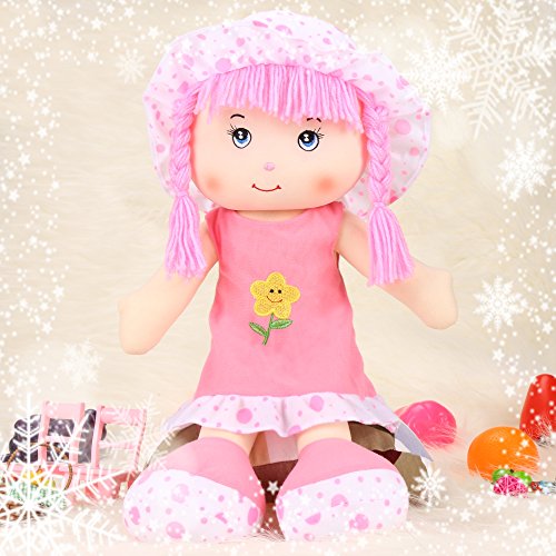ZEARO Stoffpuppen Mädchen Niedlich Plüsch Puppe Kinder Schlenkerpuppe, 19.5 Zoll - 2
