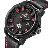NUEVO Militar Hombre Reloj Hombres Analog 3d Piel Facial cuarzo reloj de pulsera k382