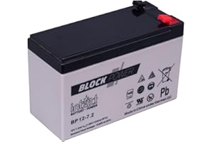 intAct Block-Power AGM Batterie 12V 7,2Ah - auslaufsicher und wartungsfrei - vielseitige AGM Versorgungsbatterie - für Freizeitbereich, Notstromanlagen, Sicherheitssysteme - Maße (LxBxH): 151x65x98mm
