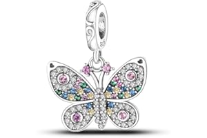 QIKAOLA Koraliki charms ze srebra wysokiej próby 925 do bransoletek Pandora, naszyjników, wisiorków, kompatybilne z europejskimi bransoletkami i łańcuszkami, dla kobiet i dziewcząt