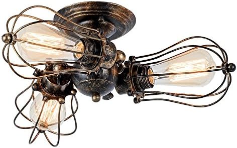 SJUN Ceiling Light Vintage Adjustable Metal Lamps Rustic Ceiling Lamp Antique for Cottage Bedroom Living Room Dining Table (Painted with Oil Rubbed Bronze) [Energy Class A +