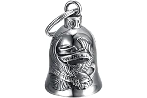 BOBIJOO JEWELRY - Clochette Moto Aigle US Live to Ride Porte-Bonheur MOCY Bell Acier Inoxydable Argent