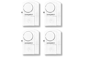 energeeks - Pack de 4 Alarmas de Apertura para Puertas y Ventanas - Protección del Hogar - Seguridad Autónoma - Fácil Instalación - Sin Necesidad de App - Sin Necesidad de Conexión a Internet