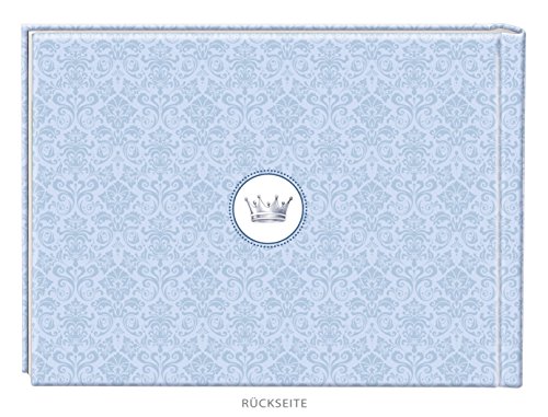 DIN A5 KREATIV DIY Album (Hardcover) “ Meine Taufe – DIE SCHÖNSTEN ERINNERUNGEN “ Nostalgisches Buch mit schöner illustrierter Krone in blau • Kleines Einschreibbuch für deine schönsten Erinnerungen zur Taufe • Viel Platz für eigene Texte, Gedichte, Gedanken, Fotos, Aufkleber usw. • mattes Papier, unliniert, DIN A5 Hardcover, 148,5 x 210 mm • EXTRA: Eine DIY Seite für selbstklebende Aufkleber zum selber ausschneiden und bekleben - 6