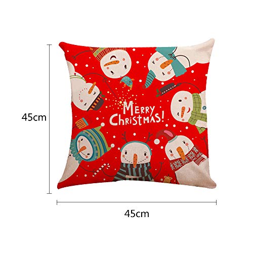 Roblue-Housses-de-Coussin-Series-Imprim-Noel-Christmas-Deco-Maison-Voiture-Noel-Rouge-Doux-45x45CM