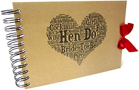 A5 A4 Hen Do Scrapbook, Photo Album, Memory Book, Wort Art, Keepsake, Guestbook (A5 (Black Pages))