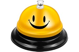 Eruinfang Call Service Bell Stainless Steel Desk Chrome Game Front Bells Kitchen Reception for Schools, Dinner, Hotel, Yellow, 3.3 x 2.3 inch (Eruinfangtrdz048)