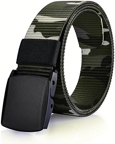LLZZPPD Canvas Belt/Woven/Breathable/Twill canvas belt men's outdoor quick-drying nylon pants student automatic buckle belt/outdoor/quick-drying/washing/tactical belt/birthday/gift/couple/Valentine's Day/accessories,E green BA,115cm