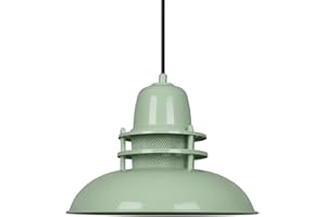 bamyum Torcia Lampada a Sospensione Industriale Menta Verde, Lampadario da Soggiorno 34cm, Lampadario da Cucina in Metallo, Lampada Vintage Camera da Letto Plafoniera Lampada a Sospensione Industriale