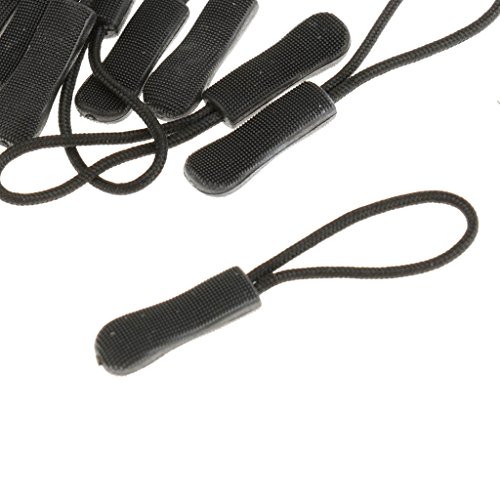 10 Anti-Rutsch Reißverschlußanhänger, Zipper, Reißverschluß Verlängerung Anhänger, Praktisch und Robust für Rücksack, Jacke usw. Farbe Auswählbar – Schwarz - 4