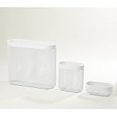 IKEA Skadıs 3'l&uuml; Set &Ccedil;ok Ama&ccedil;lı &Ccedil;elik Pano Saklama Sepetleri, Beyaz