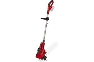 Einhell Motozappa a batteria, 18 V, agli ioni di Li, regolazione della velocità, lama scarificatrice, presa aggiuntiva, senza batteria o caricabatterie, colore: rosso/nero