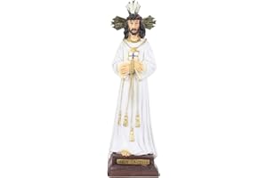 TWO TIGERS Cristo del Gran Poder y Medinaceli, Jesús Cautivo con la Cruz - Estatua de Resina, Figura Religiosa Decorativa para Hogar, Capillas, Iglesias (19cm)