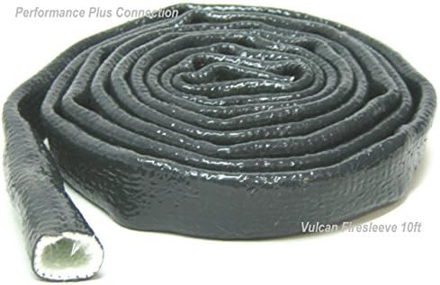 Performance Plus Connection Vulcan Fire Sleeve, Fire Braid Flame Shield 5/8 X 10ft 10AN Black
