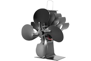 Jigerjs Ventilador para Chimenea, Ventilador Termodinámico de 4 Aspas, No Requiere Electricidad, Circulación de Aire Caliente, Adecuado para Estufa de Leña, Chimenea, Estufa de Pellets, Estufa de Leña