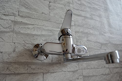 Wand Küchenarmatur / schwenkbarer Auslauf / Wasserhahn Wandmontage/ Mischbatterie Küchen Wasserhahn / Spültisch Armatur / Einhand - 2