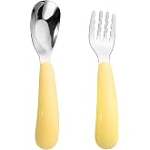 304 &Ccedil;elik Sarı Bebek &Ccedil;ocuk Kaşık ve &Ccedil;atal Seti cin770sr