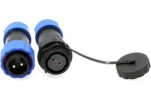 HangTon SD20 - Connettore circolare in plastica impermeabile per sistemi di alimentazione esterni con illuminazione a LED (2 pin, spina maschio e presa per cavo femmina)