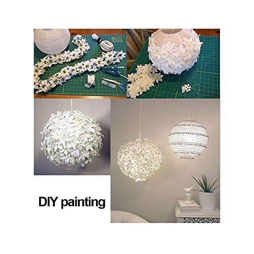 ilauke 12er weiße Papier Laterne Lampenschirm Lampion Ø 15cm 6″ in Kugel-Form Ballform für Hochtzeit Kirche Garten Party Dekoration (Ø 15cm 6″) - 5