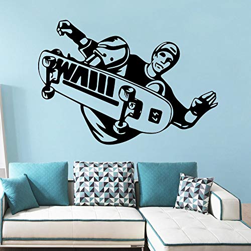 Preisvergleich Produktbild hllhpc Neue Skate Wandaufkleber Für Kinderzimmer Umweltschutz Vinyl Aufkleber Wasserdichte Wandtattoo Wohnaccessoires 43 * 61 cm