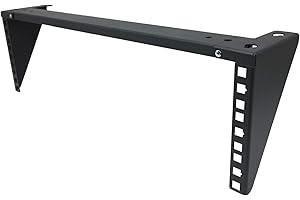 Jingchengmei 3U Lightweight Foldable Wall Mount Patch Panel Bracket - 19 inch Steel Vertical Mounting Bracket for Network and Data Equipment (3U35P)