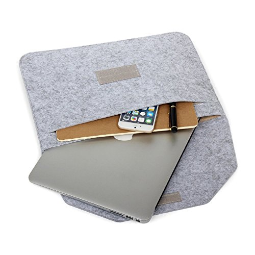 GENORTH® Filz Sleeve Hülle Ultrabook Laptop Tasche für MacBook Air & Macbook Pro 13,3 Zoll, MacBook Pro Retina 13 Zoll Grau (13 Zoll, Grau) - 4