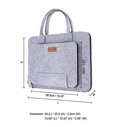 Ropch 11,6 Zoll Tasche Hülle Filz Notebooktasche Schutzhülle für 11,6″ Acer / Asus / Dell / Lenovo – Grau & Schwarz - 2
