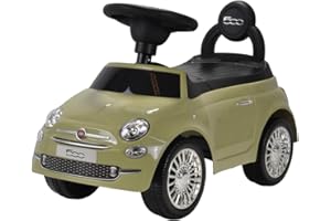 Bandits & Angels Fiat 500 Retro Green Push Car from 1 Year for Boys and Girls - Green Push Car for Children - with Horn - for Indoor and Outdoor Use