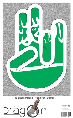 The Shocker Hand Decal Sticker Laptop skin 210x163 mm white Outline with Flag Saudi Arabia-Saudi-Arabien