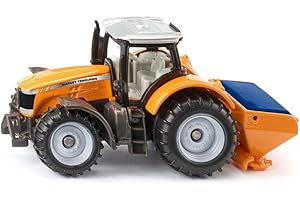 Siku 1563, Massey Ferguson mit Salzstreuer, Metall/Kunststoff, Orange, Spielzeugtraktor für Kinder, Inkl. Salzstreuer, Abnehmbare Kabine