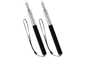 VOVIGGOL 100CM Largo Puntero Telescópico para Profesor con Cordón de Mano 2 Piezas, Puntero de Enseñanza para Aula Puntero de Mano Extensible Puntero Retráctil Puntero de Pizarra Blanca de Mano (Negro)