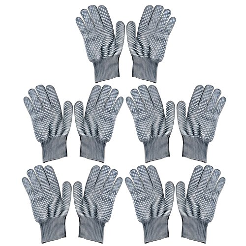 5 Pair Unisex Heat Resistant Heat Blocking Glove for Curling Flat Iron Curling Wand Hair Styling Gray