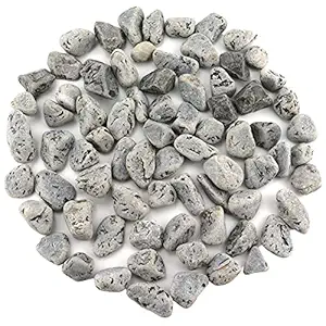 BXI Decorative Stones - 2 Pounds Aquarium Gravel, Fish Tank Pebbles, Natural Pebbles and Polished Glass Sand for Home Decoration (Gray Stones)