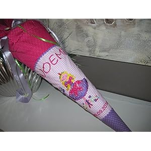 #34 Prinzessin Schultüte Stoff + Papprohling + als Kissen verwendbar, pink, lila, rosa
