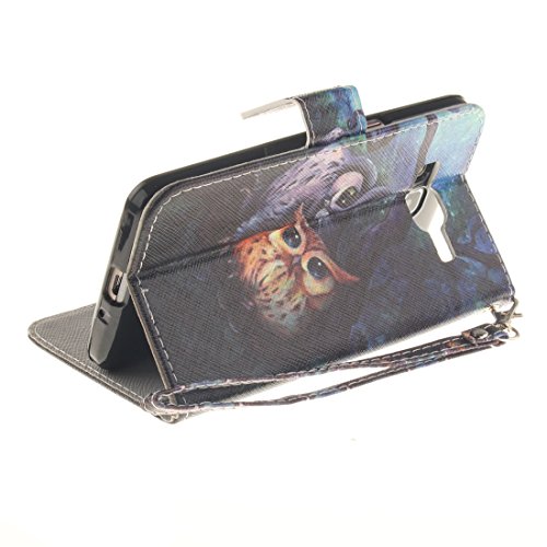 Nancen Samsung Galaxy Grand Prime SM-G530 G531F (5,0 Zoll) Handytasche / Handyhülle. Flip Etui Wallet Case in Bookstyle – Premium PU Lederhülle Hülle Cover Mit Lanyard / Strap, Standfunktion, Kreditkarte und Brieftasche - 6