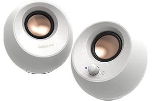 CREATIVE Altavoces Minimalistas Pebble V3 2.0 USB-C con Audio USB, Mejora con Clear Dialog, Bluetooth 5.0, 8 W de RMS con 16 