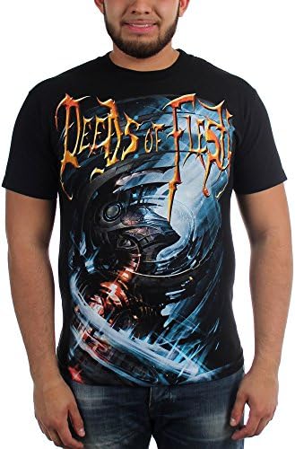 Deeds of Flesh - Mens Portals LP Cover T-Shirt, X-Large, Black
