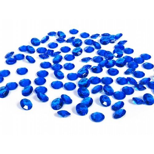 SiDeSo® Dekosteine blau 12mm Diamanten 100 Stück Acryl Tischdeko Hochzeit