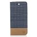 Produktbild Hülle für Huawei Y6 2017 / Y5 2017 (Nicht zutreffend für Huawei Y6 Pro 2017) , IJIA Mode Elegant Leinwand Nähte Rein Grau Flip Case Leder Cover PU Lederhülle Schutzhülle Ledertasche mit Zusatzfunktionen Card Slot Schale Cover Book Style Design Tasche für Huawei Y6 2017 / Y5 2017 (5.0")