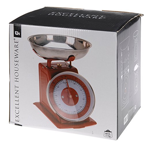 Retro Küchenwaage 5 kg (Rot) - 3