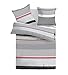 Produktbild DILIOS Bettwäsche Set 200 x 200 cm, 3-teilig, Renforce 100% Baumwolle mit Reißverschluss, Dessin Grau Grid, Öko-Tex-Standard 100, Bettbezug 200 x 200 cm, 2 Kissenbezug 80 x 80 cm
