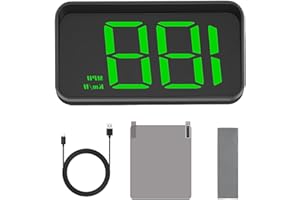 VEGOATY M2 Head-Up Display Auto (HUD), projecteur de pare-brise, tachymètre HUD avec GPS + Beidou GPS Affichage de la vitesse, USB Plug & Play, taux de rafraîchissement 10 Hz pour tous les véhicules (vert KM