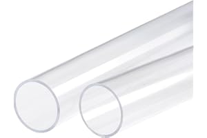 Recogwood 2Pcs Acrylic Pipe Clear Rigid Round Tube 36mm ID 40mm OD 200mm for Lamps and Lanterns, Water Cooling System