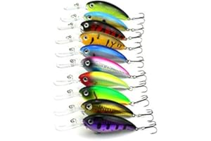 LENPABY 10 PCS 10 CM 14G Dur plongé vairon leurres de pêche wobbler brochet Carpe Truite Perche Silure pêche appâts pêche Pesca plaquages