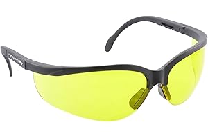 Högert Technik - MAINZ Lunettes de protection jaunes unies, protection oculaire, protection UV, branches réglables, structure légère et durable, résistantes aux rayures