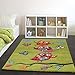 Kids Carpet Cute Owls Modern Children Rug in Green Cream Red Blue Orange, Size:160x230 cm