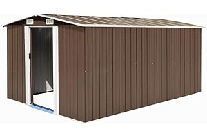 vidaXL Capanno da Giardino in Metallo Marrone 257x398x178 cm Casetta Attrezzi
