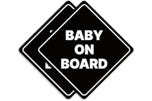 GEEKBEAR Baby on Board Sticker or Magent for Cars - 2 Pack Safety Signs, 6.8 x 6.8 in (Reflective Magnet, Black)
