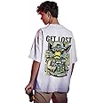 AMIGOS Men's Oversized Fit T-Shirt, White, L